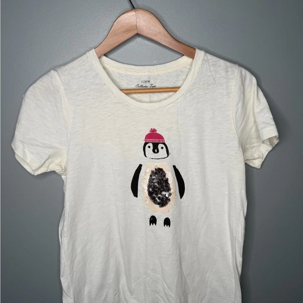 J. Crew Sequin Penguin Collector T